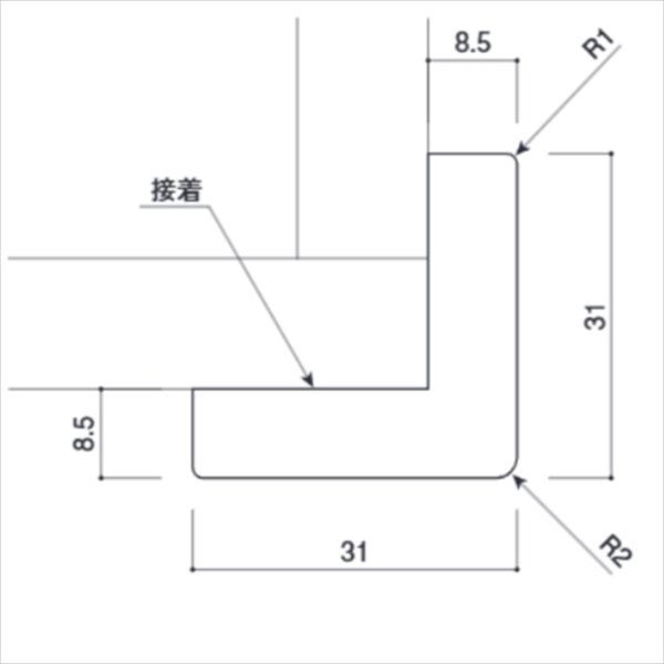 画像1: カイダー コーナーガード 31A  長さ2,800mm（31×31×8.5mm）バラ売り (1)