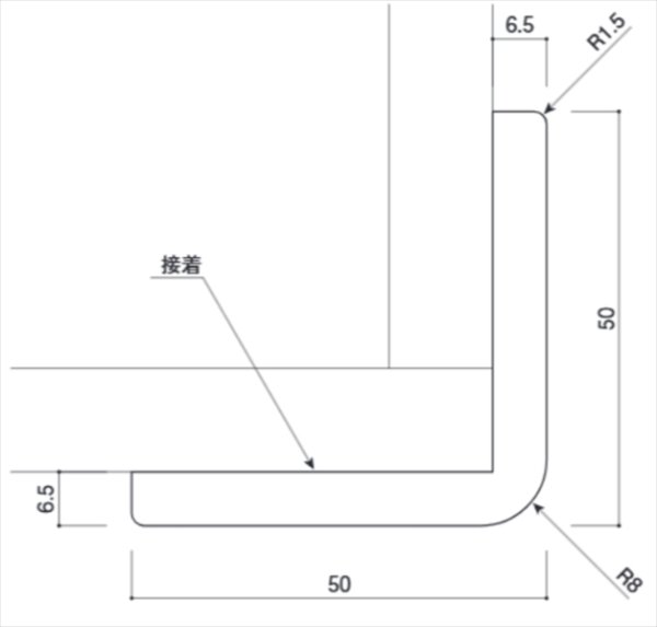 画像1: カイダー コーナーガード 50A  長さ2,800mm（50×50×6.5mm）バラ売り (1)