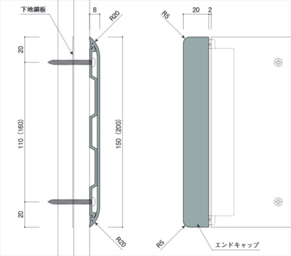 画像1: カイダー KGR型ストレッチャーガード H-150  中間ジョイント (1)