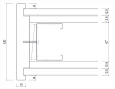 画像1: カイダー スレンダー開口枠 133×15mm　長さ2600mm (1)