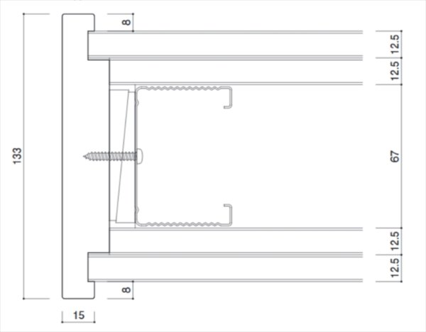 画像1: カイダー スレンダー開口枠 133×15mm　長さ2600mm (1)