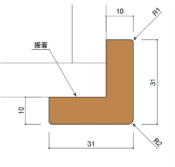 画像1: カイダー フォーカスパネル用 コーナーガード31B （サイズ31×31×10 長さ2,800mm） (1)