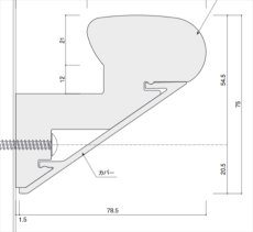 画像1: カイダー スマート・フラット手摺手摺　笠木カバー（長さ 2,800mm） (1)