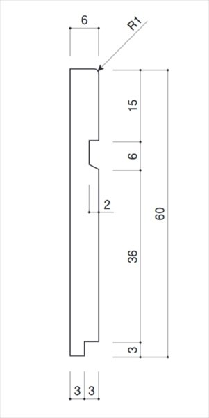 画像1: フローリング巾木 H-60A 長さ2000mm バラ売り (1)
