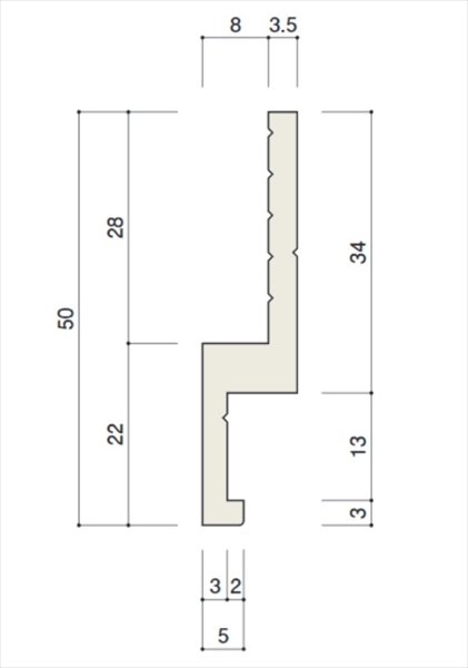 画像1: カベンド（システム収納家具用フレーム）サイズ22×5×3mm 長さ2,400mm 色;M-ミルキー バラ売り (1)