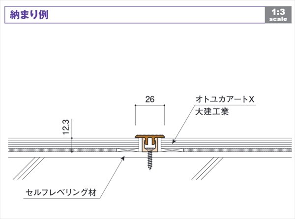 画像2: バリアフリー床見切 OA型 セット L1800mm シート貼り専用 (2)