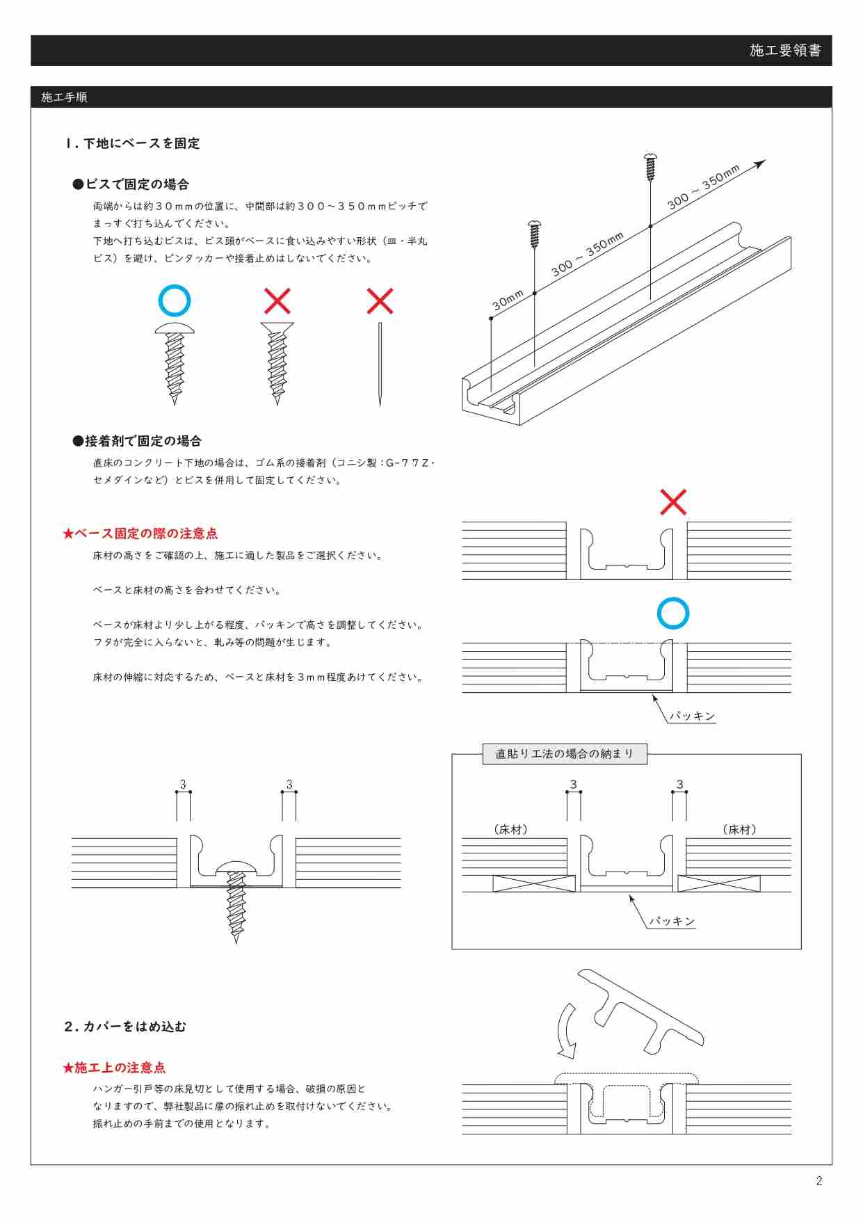 バリアフリー床見切A型セット L1800mm(床見切り材)